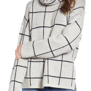 Madewell windowpane turtleneck sweater